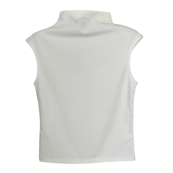 NEW J. CREW Fitted Mockneck Tank Top in White Stretch Cotton Blend Size XS - Picture 3 of 6
